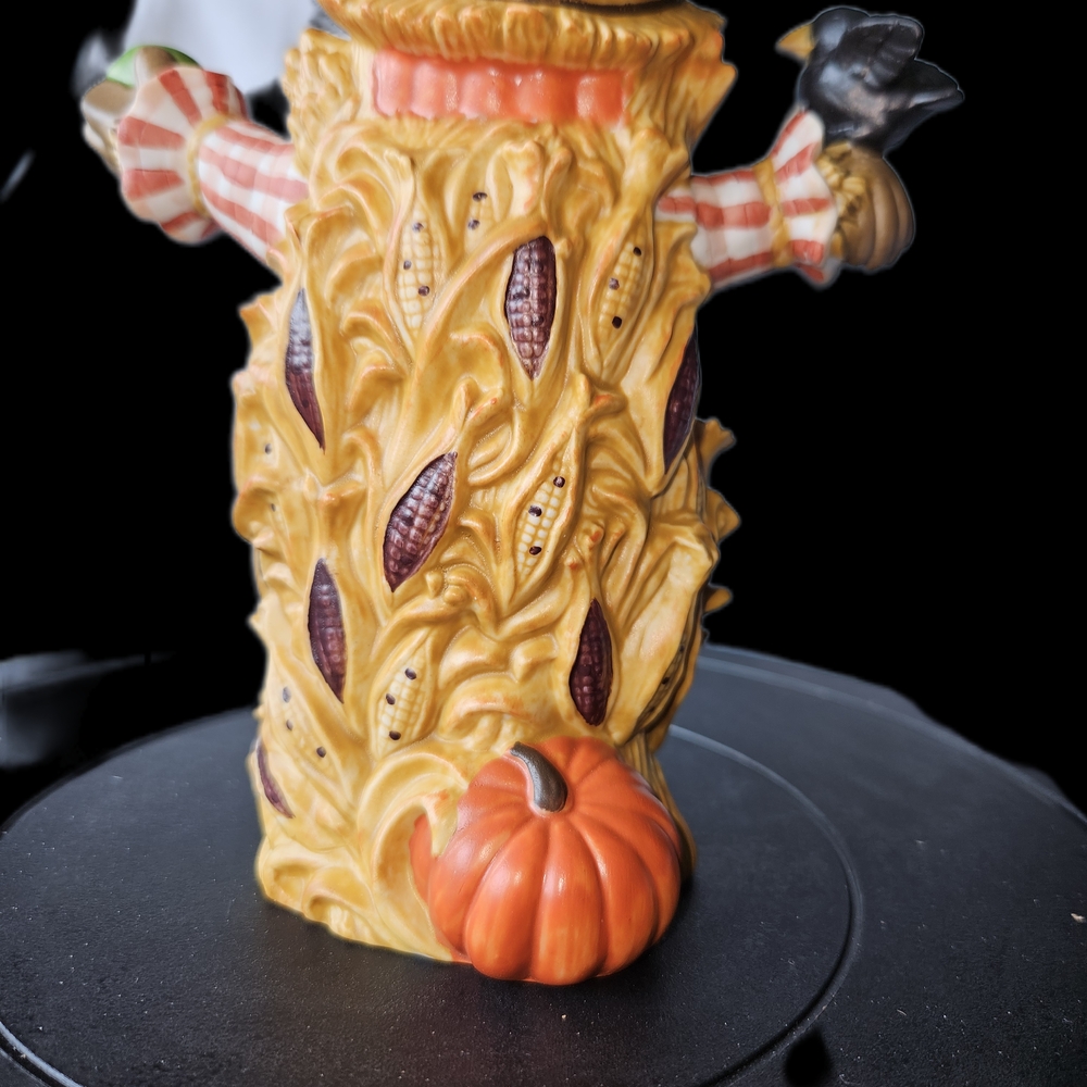 PartyLite Festive Scarecrow Figurine - Orange, Blue, and Green - Picture 3 of 5